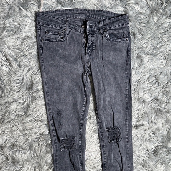 Carmar Dark Gray Distressed Skinny Jeans - Picture 1 of 4